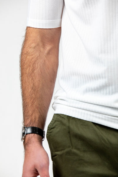 White Turtle Neck Tee