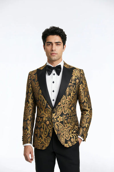Varce Gold Tuxedo Suit Jacket