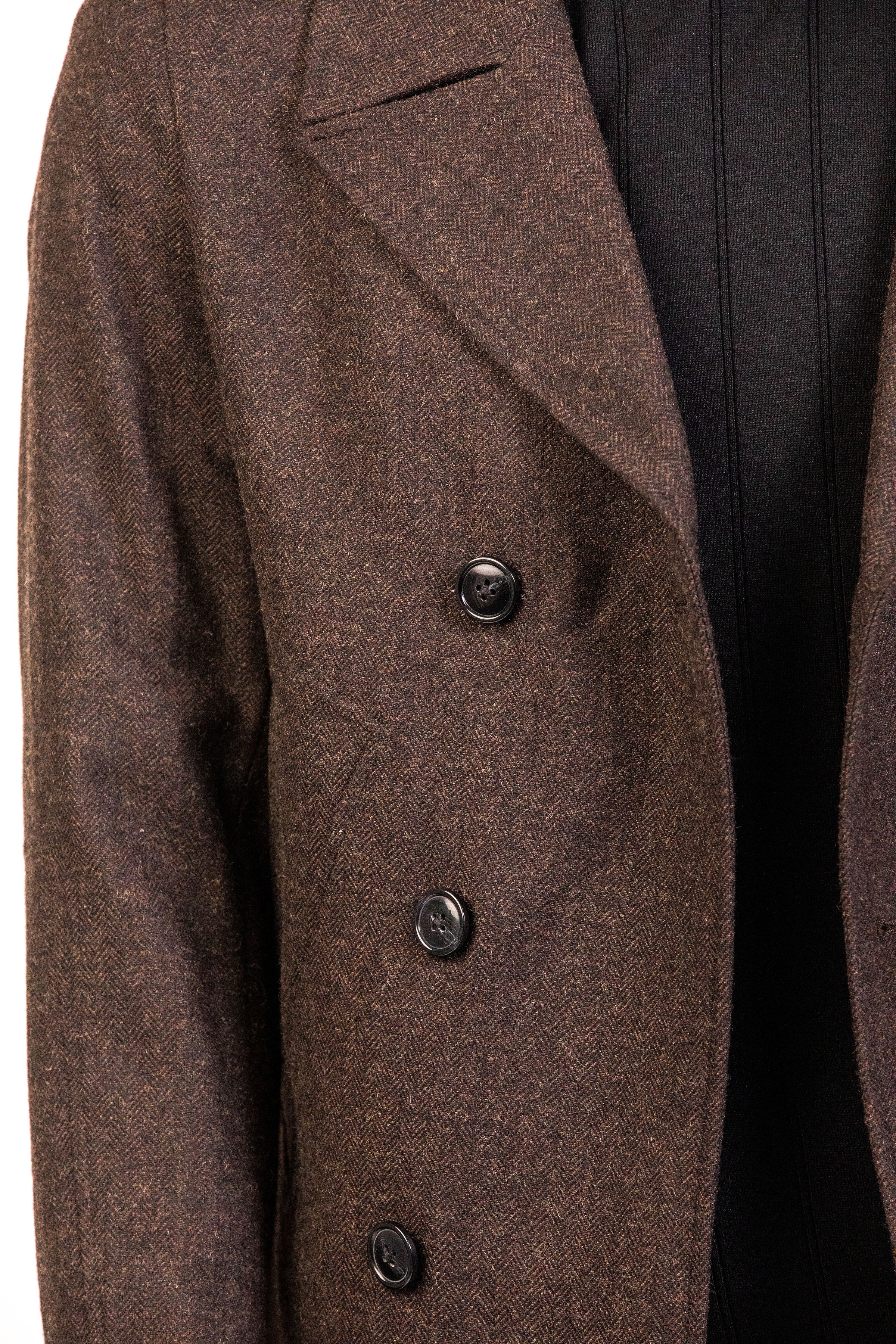 Varce Austin Double Breasted Brown Wool Coat