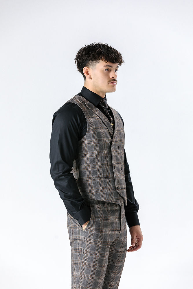 Lyon Grey Check Waistcoat Waistcoat
