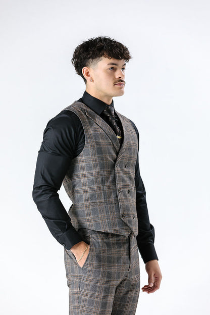 Lyon Grey Check Waistcoat