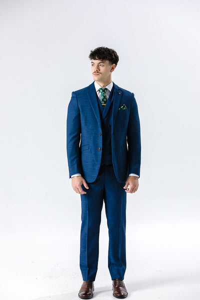 Hugo Mid Blue Textured Waistcoat