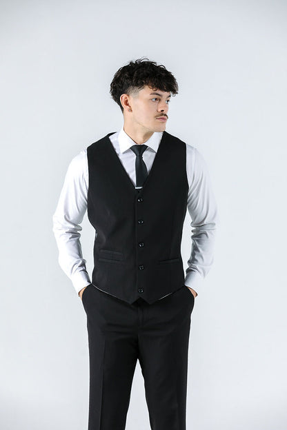 Marcus Black Stretch Waistcoat