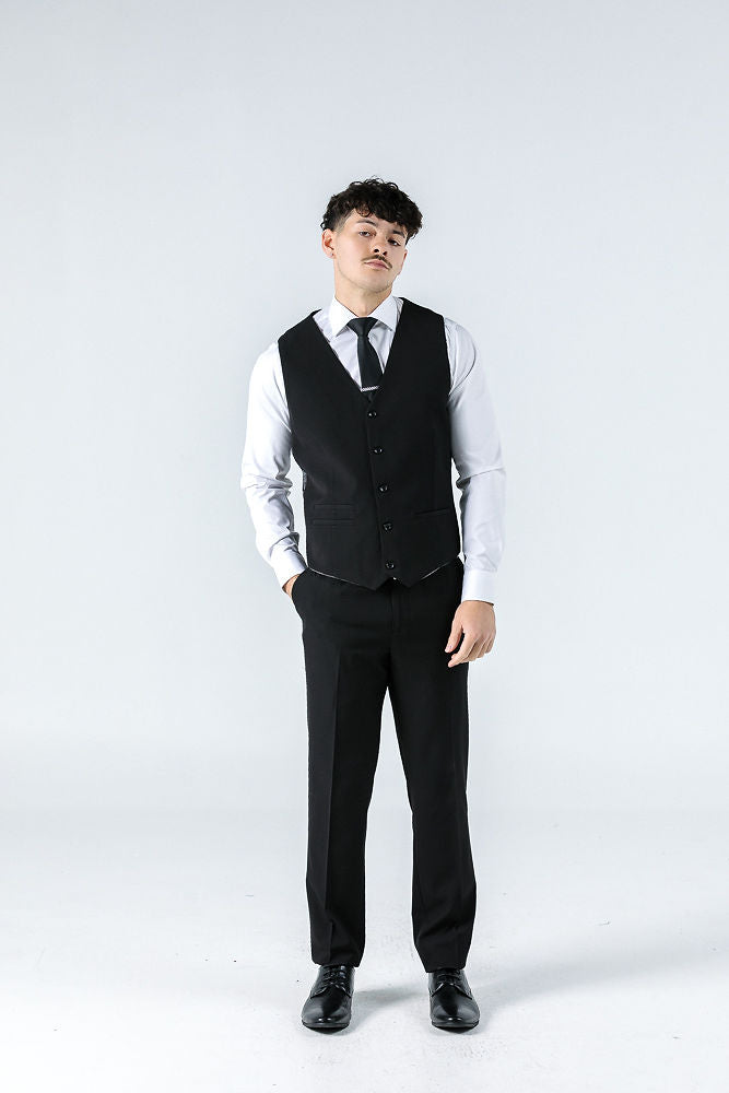 Marcus Black Stretch Waistcoat