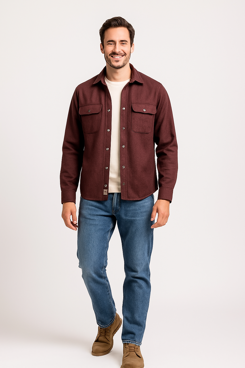 YXC Maroon Shacket