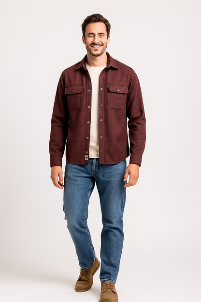 YXC Maroon Shacket